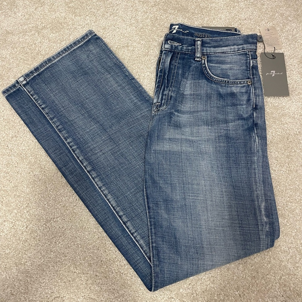7 FOR ALL MANKIND AUSTIN BOYS RELAXED STRAIGHT LEG BLUE JEANS PANTS NWT